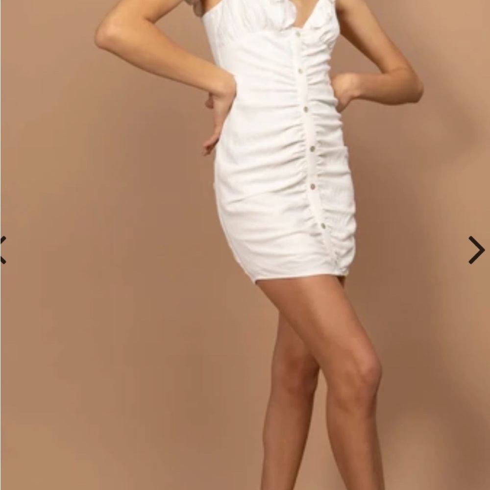 Lily White Button-Up Mini Dress